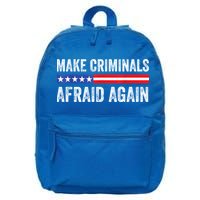 Make Criminals Afraid Again USA Rights Sarcastic US Flag 16 in Basic Backpack