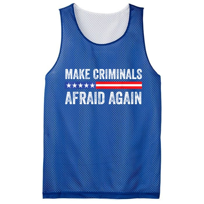 Make Criminals Afraid Again USA Rights Sarcastic US Flag Mesh Reversible Basketball Jersey Tank