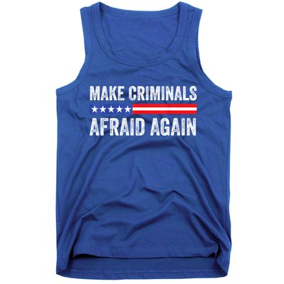 Make Criminals Afraid Again USA Rights Sarcastic US Flag Tank Top