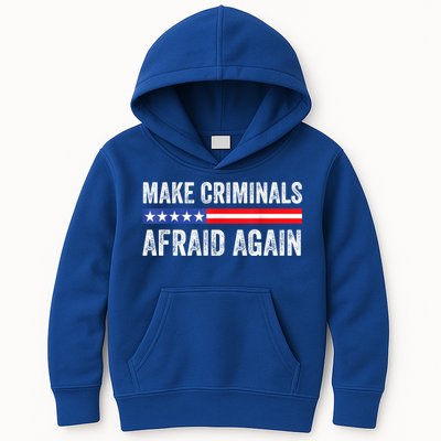 Make Criminals Afraid Again USA Rights Sarcastic US Flag Kids Hoodie