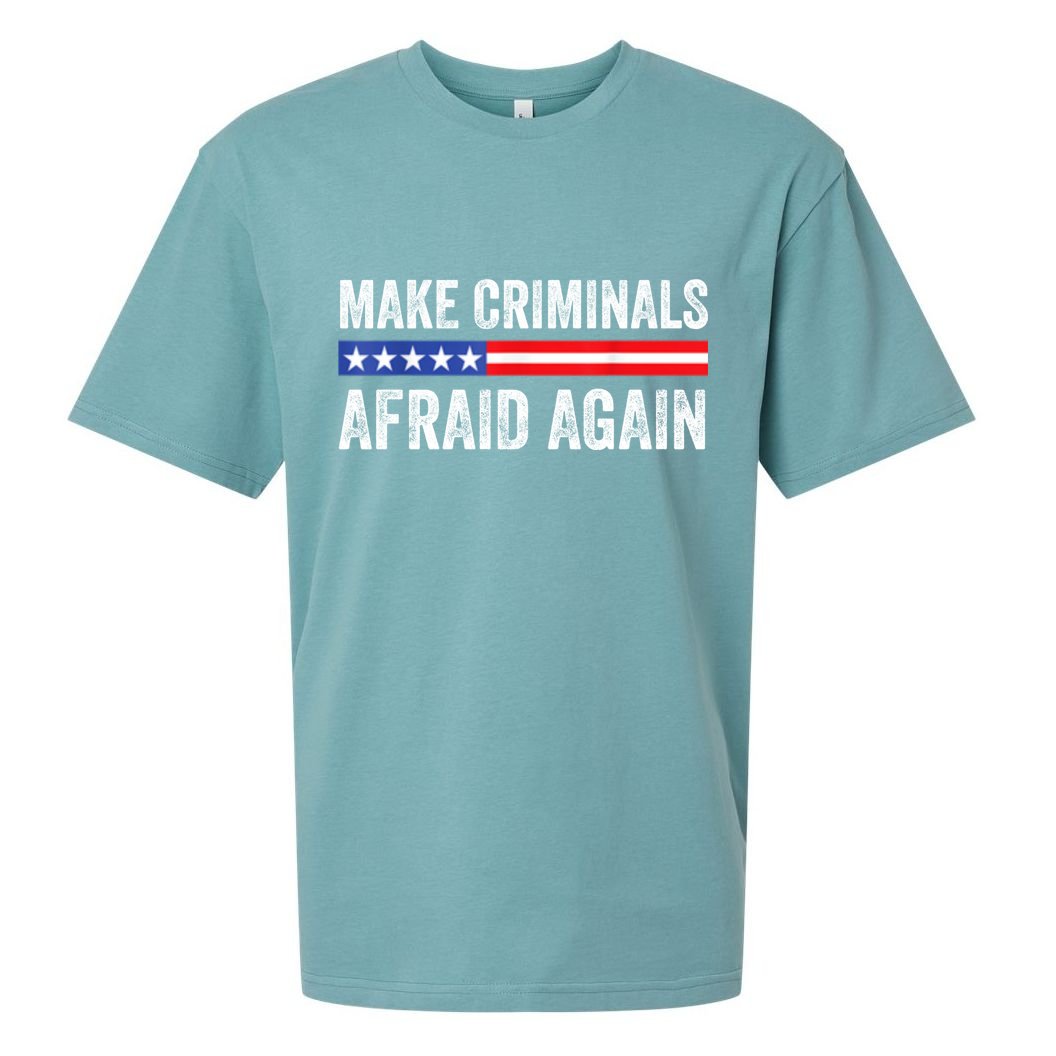 Make Criminals Afraid Again USA Rights Sarcastic US Flag Sueded Cloud Jersey T-Shirt