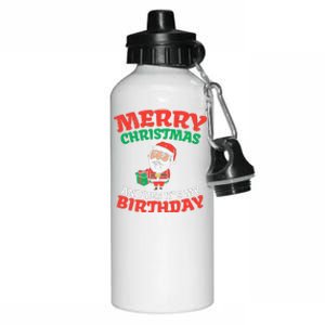 Merry Christmas And Yes Its My Birthday Born On Xmas Aluminum Water Bottle