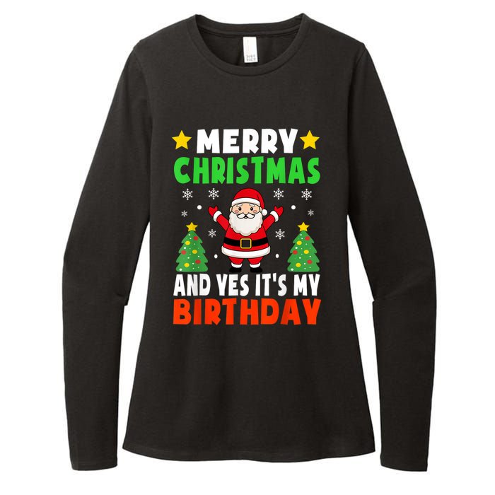 Merry Christmas And Yes It's My Birthday Christmas Party Womens CVC Long Sleeve Shirt