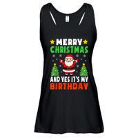 Merry Christmas And Yes It's My Birthday Christmas Party Ladies Essential Flowy Tank