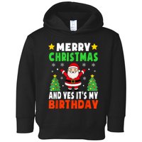 Merry Christmas And Yes It's My Birthday Christmas Party Toddler Hoodie