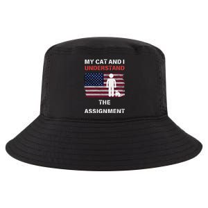 My Cat And I Understand The Assignment Usa Flag Cool Comfort Performance Bucket Hat