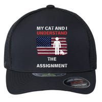 My Cat And I Understand The Assignment Usa Flag Flexfit Unipanel Trucker Cap