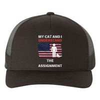 My Cat And I Understand The Assignment Usa Flag Yupoong Adult 5-Panel Trucker Hat