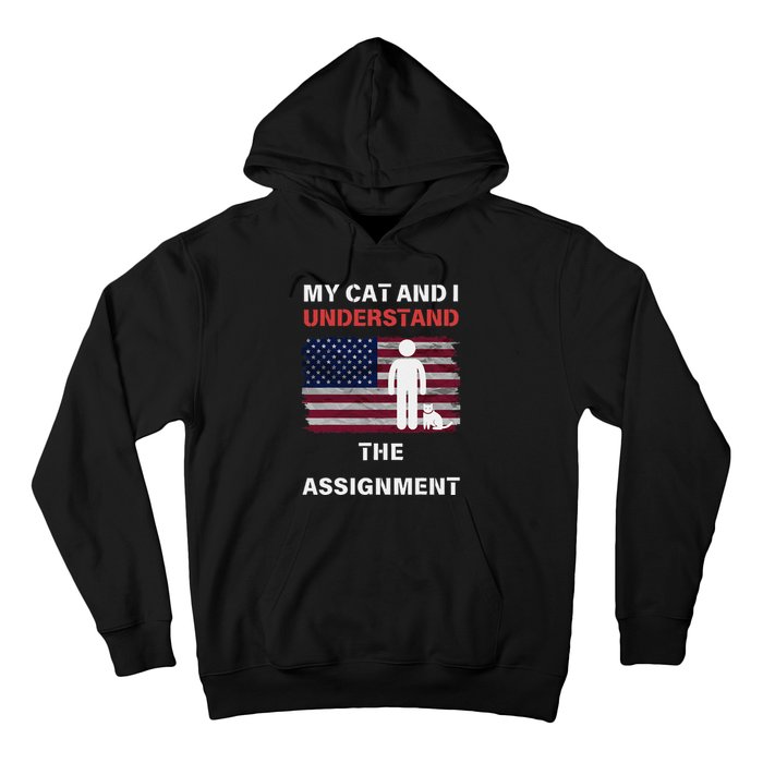 My Cat And I Understand The Assignment Usa Flag Hoodie