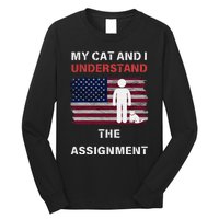 My Cat And I Understand The Assignment Usa Flag Long Sleeve Shirt