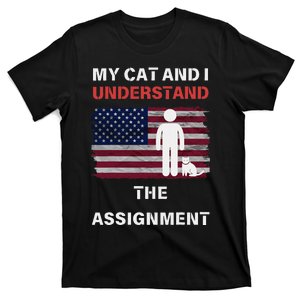 My Cat And I Understand The Assignment Usa Flag T-Shirt