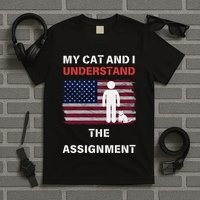 My Cat And I Understand The Assignment Usa Flag T-Shirt