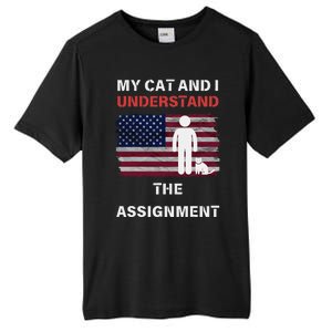 My Cat And I Understand The Assignment Usa Flag Tall Fusion ChromaSoft Performance T-Shirt