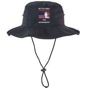 My Cat And I Understand The Assignment Usa Flag Legacy Cool Fit Booney Bucket Hat