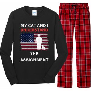 My Cat And I Understand The Assignment Usa Flag Long Sleeve Pajama Set