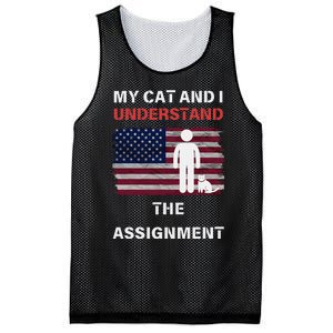 My Cat And I Understand The Assignment Usa Flag Mesh Reversible Basketball Jersey Tank