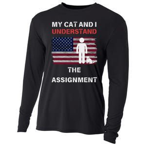 My Cat And I Understand The Assignment Usa Flag Cooling Performance Long Sleeve Crew