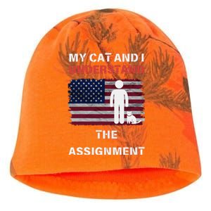 My Cat And I Understand The Assignment Usa Flag Kati - Camo Knit Beanie