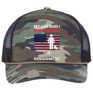 My Cat And I Understand The Assignment Usa Flag Retro Rope Trucker Hat Cap