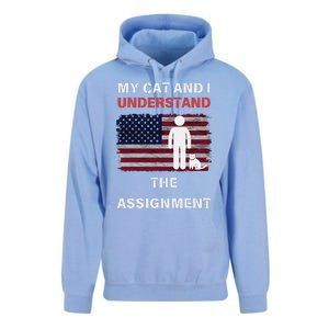 My Cat And I Understand The Assignment Usa Flag Unisex Surf Hoodie