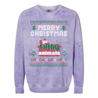 Merry Christmas Animal Filthy Ya Ugly Sweater Style Matching Gift Colorblast Crewneck Sweatshirt