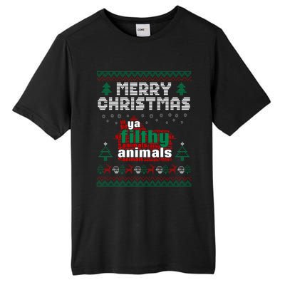 Merry Christmas Animal Filthy Ya Ugly Sweater Style Matching Gift Tall Fusion ChromaSoft Performance T-Shirt