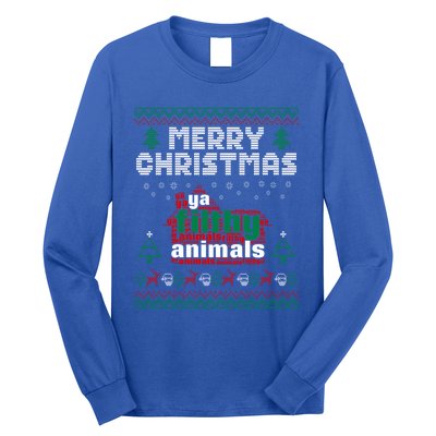 Merry Christmas Animal Filthy Ya Ugly Sweater Style Matching Gift Long Sleeve Shirt