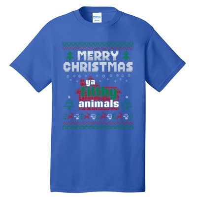 Merry Christmas Animal Filthy Ya Ugly Sweater Style Matching Gift Tall T-Shirt