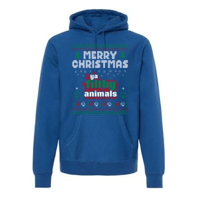 Merry Christmas Animal Filthy Ya Ugly Sweater Style Matching Gift Premium Hoodie