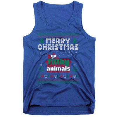 Merry Christmas Animal Filthy Ya Ugly Sweater Style Matching Gift Tank Top