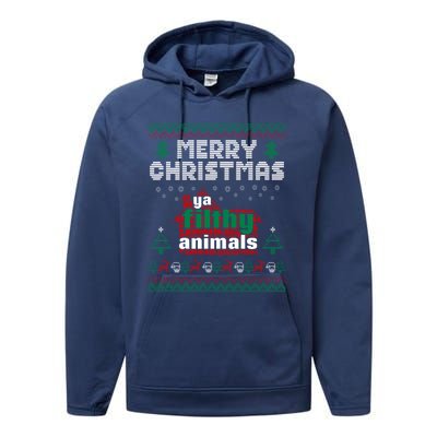 Merry Christmas Animal Filthy Ya Ugly Sweater Style Matching Gift Performance Fleece Hoodie