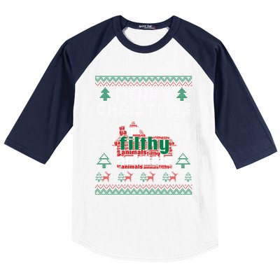 Merry Christmas Animal Filthy Ya Ugly Sweater Style Matching Gift Baseball Sleeve Shirt