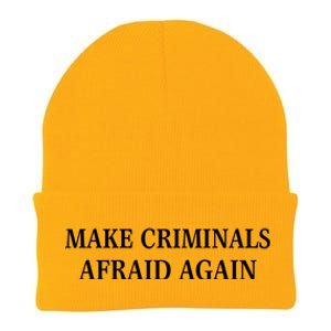 Make Criminals Afraid Again USA Rights Sarcastic US Flag Knit Cap Winter Beanie