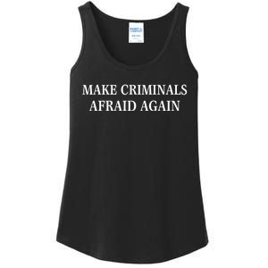 Make Criminals Afraid Again USA Rights Sarcastic US Flag Ladies Essential Tank