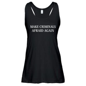 Make Criminals Afraid Again USA Rights Sarcastic US Flag Ladies Essential Flowy Tank