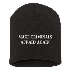 Make Criminals Afraid Again USA Rights Sarcastic US Flag Short Acrylic Beanie