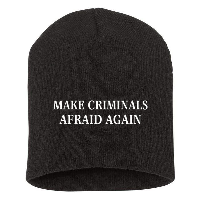 Make Criminals Afraid Again USA Rights Sarcastic US Flag Short Acrylic Beanie