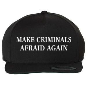 Make Criminals Afraid Again USA Rights Sarcastic US Flag Wool Snapback Cap