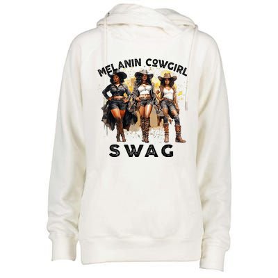 Melanin Cowgirls African Melanin Cowgirl Swag Juneteenth Womens Funnel Neck Pullover Hood