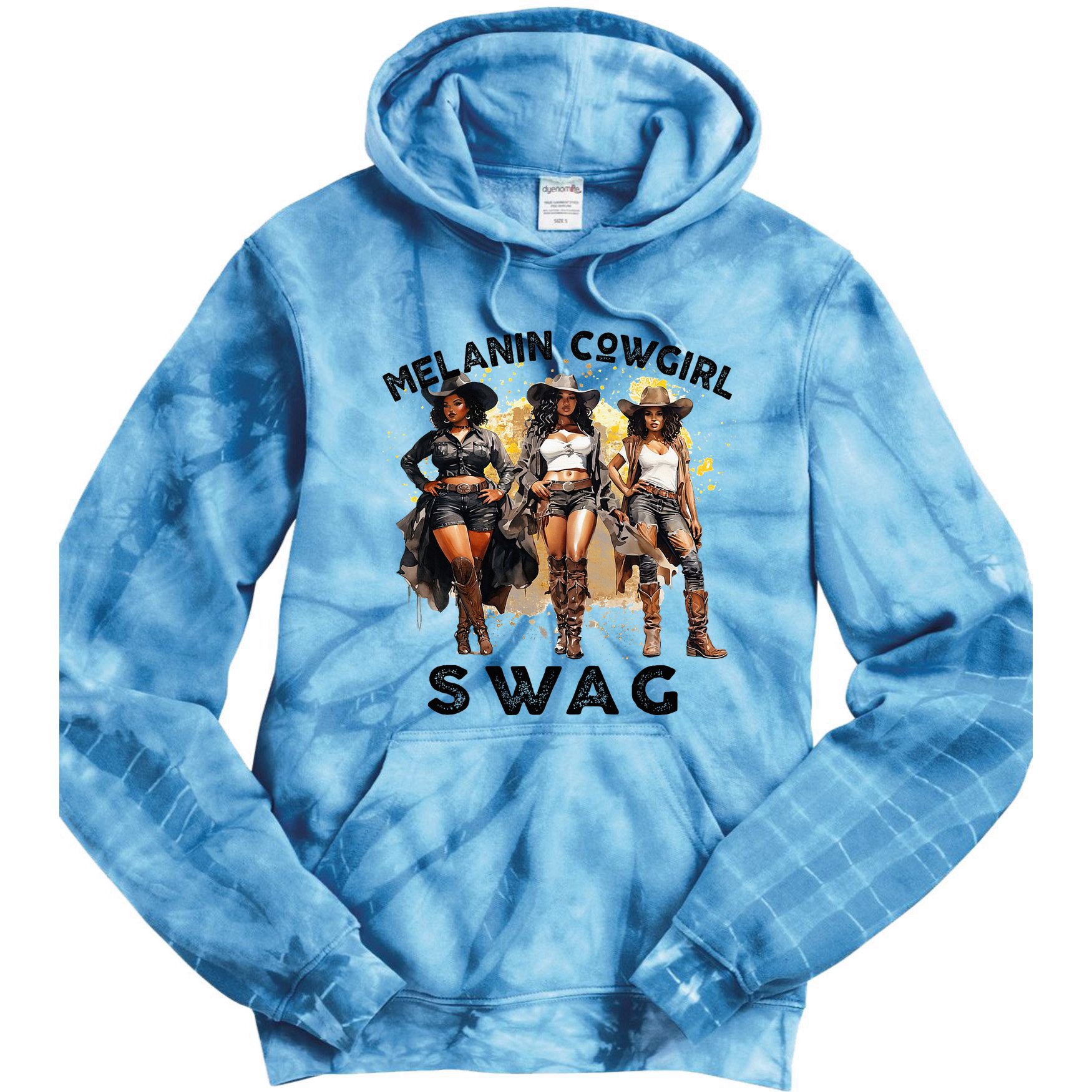 Melanin Cowgirls African Melanin Cowgirl Swag Juneteenth Tie Dye Hoodie