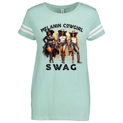 Melanin Cowgirls African Melanin Cowgirl Swag Juneteenth Enza Ladies Jersey Football T-Shirt