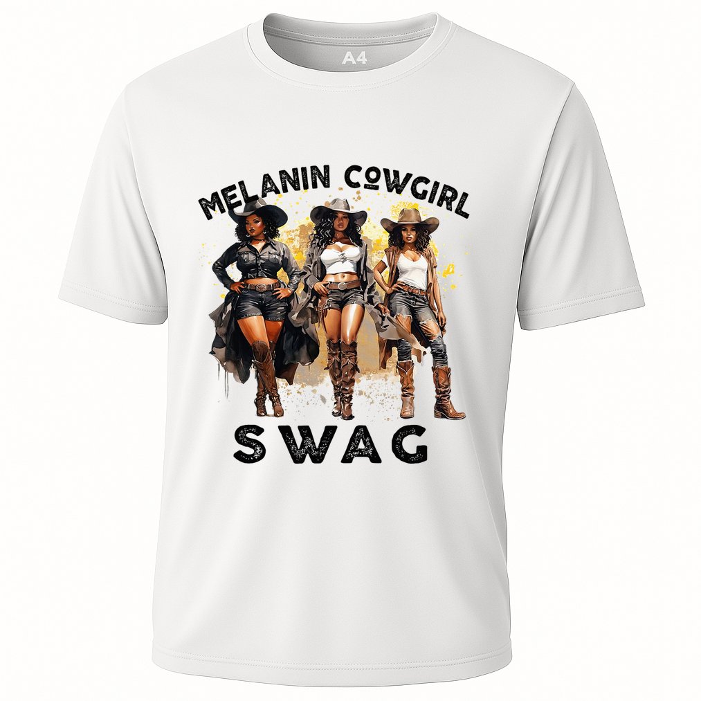Melanin Cowgirls African Melanin Cowgirl Swag Juneteenth Cooling Performance Crew T-Shirt