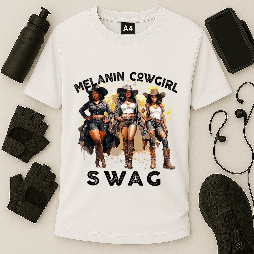Melanin Cowgirls African Melanin Cowgirl Swag Juneteenth Cooling Performance Crew T-Shirt