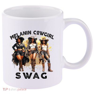 Melanin Cowgirls African Melanin Cowgirl Swag Juneteenth 11oz C Handle Ceramic Mug