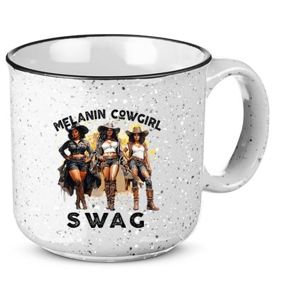 Melanin Cowgirls African Melanin Cowgirl Swag Juneteenth 15oz Campfire Ceramic Mug