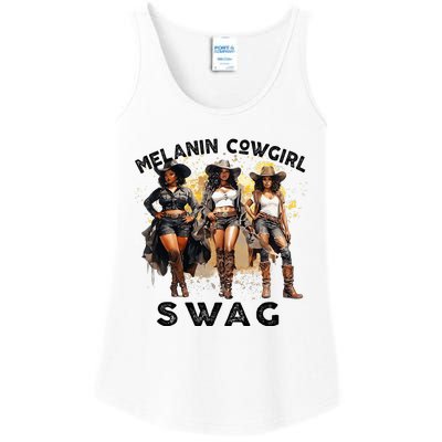 Melanin Cowgirls African Melanin Cowgirl Swag Juneteenth Ladies Essential Tank