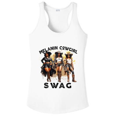 Melanin Cowgirls African Melanin Cowgirl Swag Juneteenth Ladies PosiCharge Competitor Racerback Tank