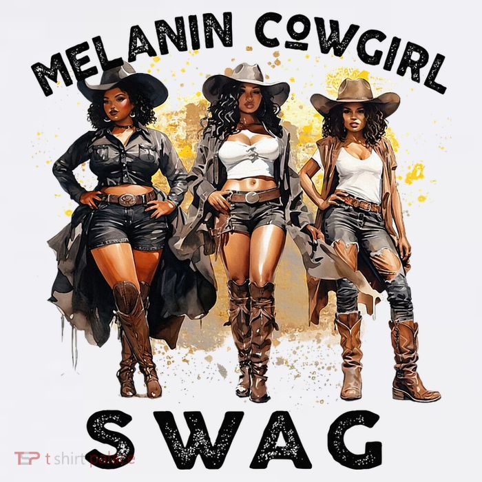 Melanin Cowgirls African Melanin Cowgirl Swag Juneteenth Premium T-Shirt