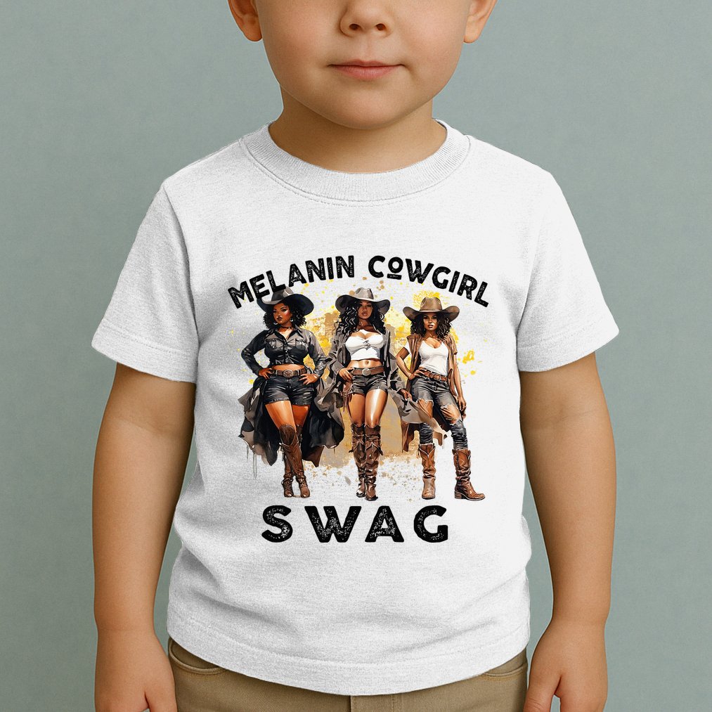 Melanin Cowgirls African Melanin Cowgirl Swag Juneteenth Toddler T-Shirt