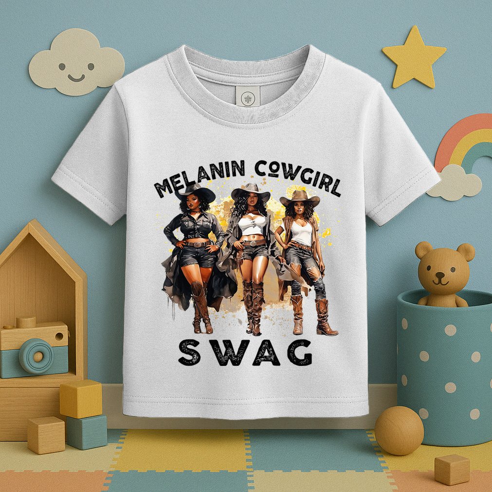 Melanin Cowgirls African Melanin Cowgirl Swag Juneteenth Toddler T-Shirt
